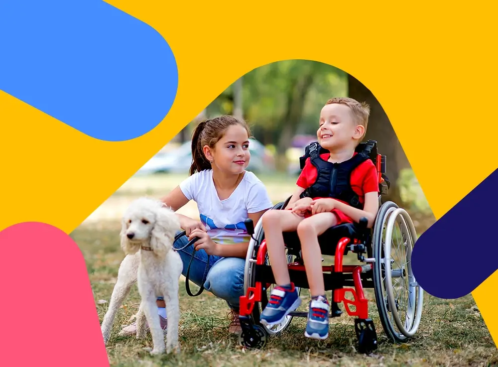 A young lady smiling and using a coloured abacus